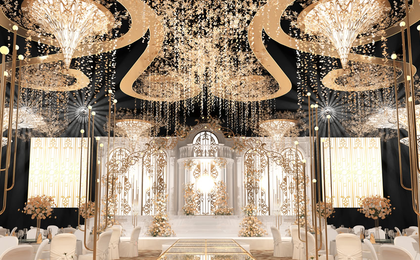 菏泽花木兰喜事汇金色大厅效果展示